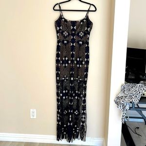 BCBG Maxazria Vintage Black Lace Dress Formal / Night Dress